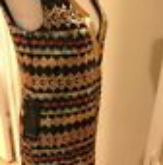 Bebe Sleeveless Plunging Neck Sequin Dress Multi Color Size XXS NWT - Picture 8 of 8